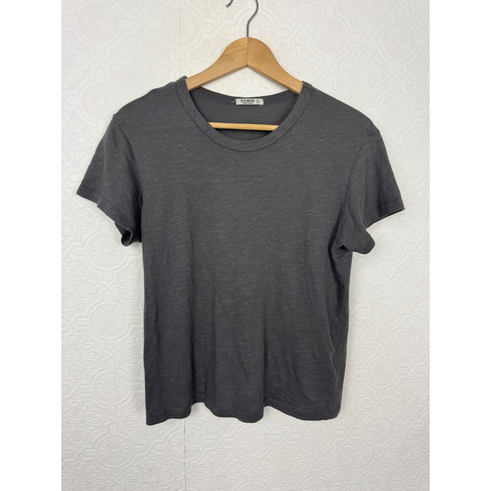 Buck Mason Charcoal Grey Slub Cotton Crew Neck Tee USA Made BW11115.454 Small